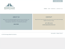 Tablet Screenshot of heritagewealtharchitects.com